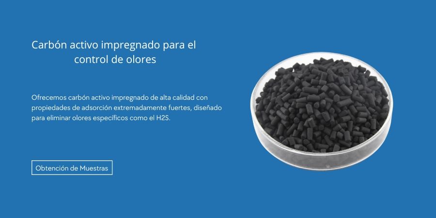 Carbon activo impregnado para el control de olores