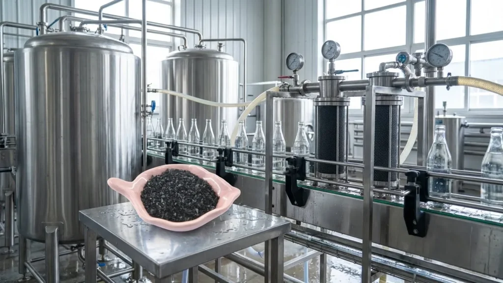 Carbon activado impregnado con plata para la purificacion del agua potable