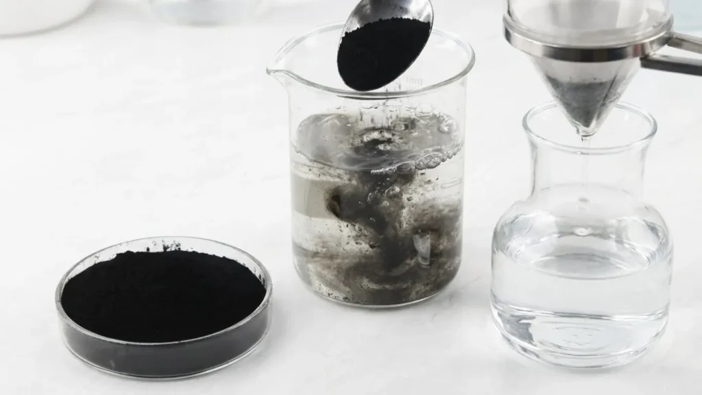 Carbon activo en polvo para la purificacion del agua potable