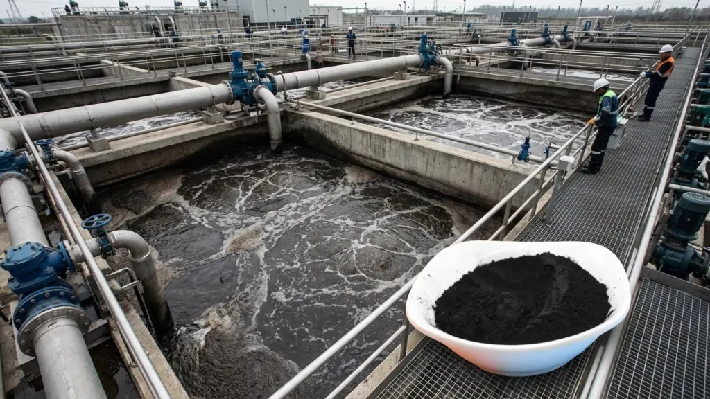 Carbon activo en polvo para el tratamiento de aguas residuales