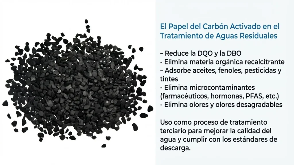 La funcion del carbon activo en el tratamiento de aguas residuales
