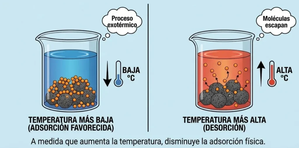 Las variaciones de temperatura pueden afectar a la capacidad de adsorcion del carbon activado