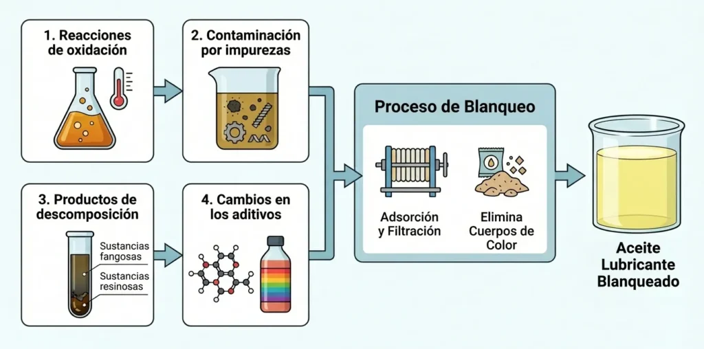 Por que es necesario decolorar el aceite lubricante