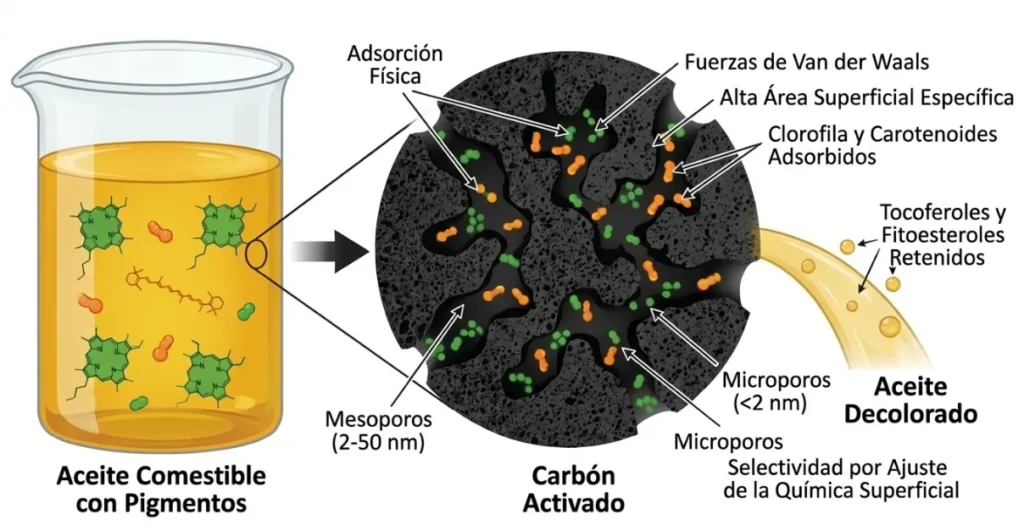 Principios de Accion del Carbon Activado en la Decoloracion de Aceites Comestibles