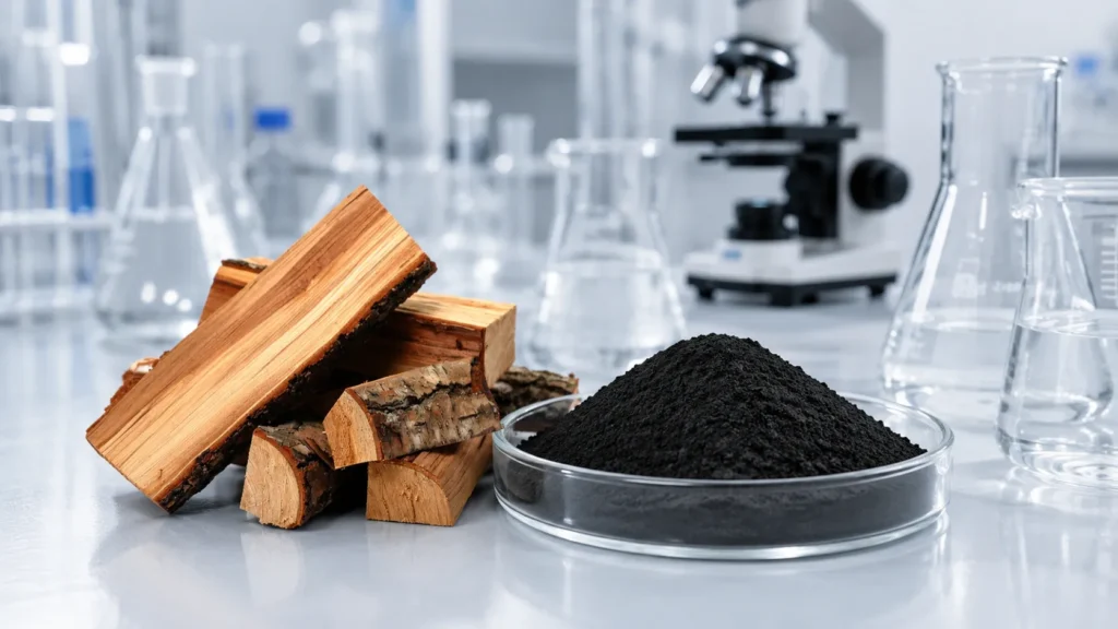 Carbon activo en polvo de madera para la purificacion de API