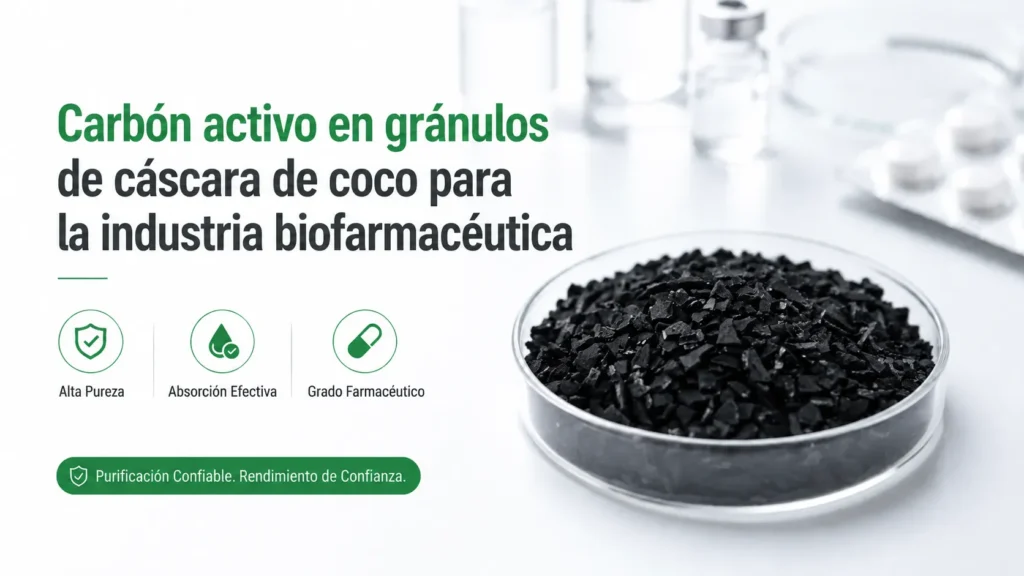 Carbon activo granular de cascara de coco para la industria biofarmaceutica